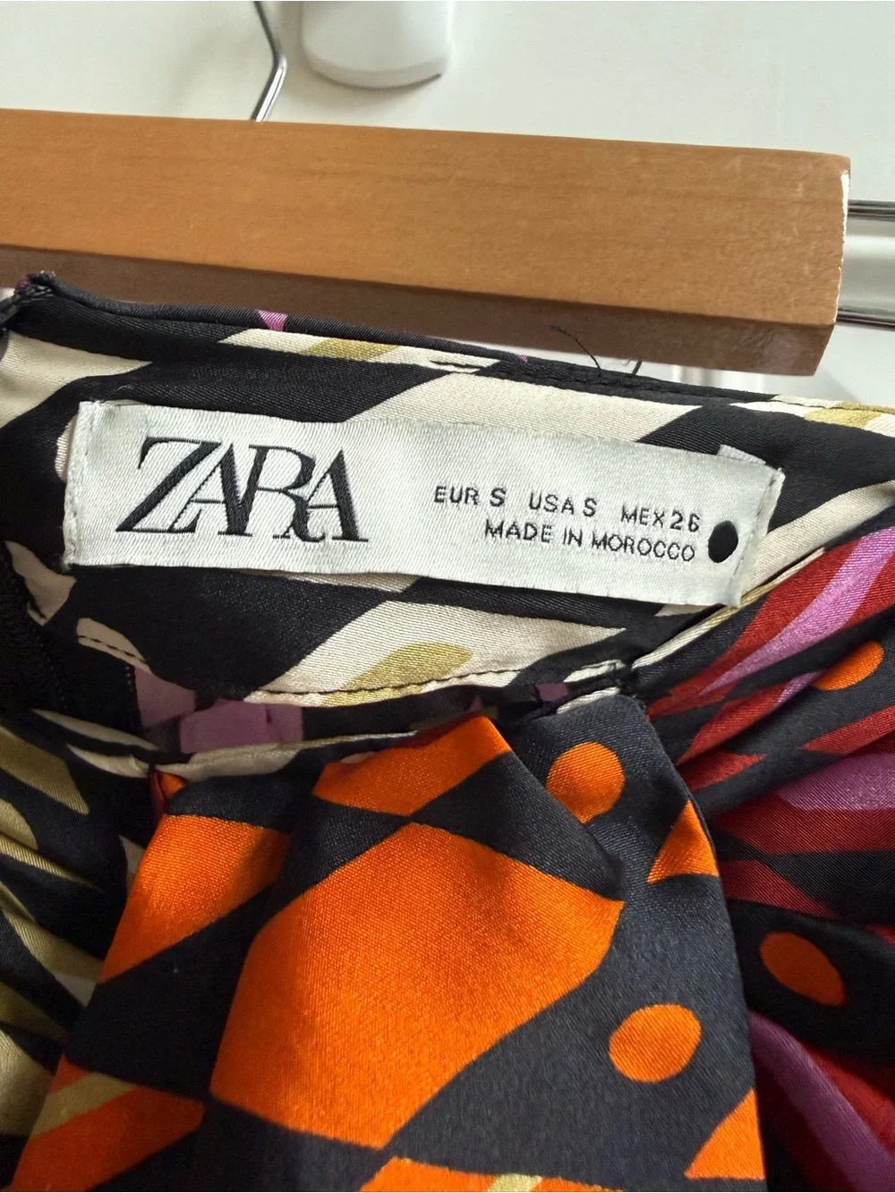 Zara Knotted Geometric Print Beaded Wrap Skirt Festival Bold Boho Asymmetrical